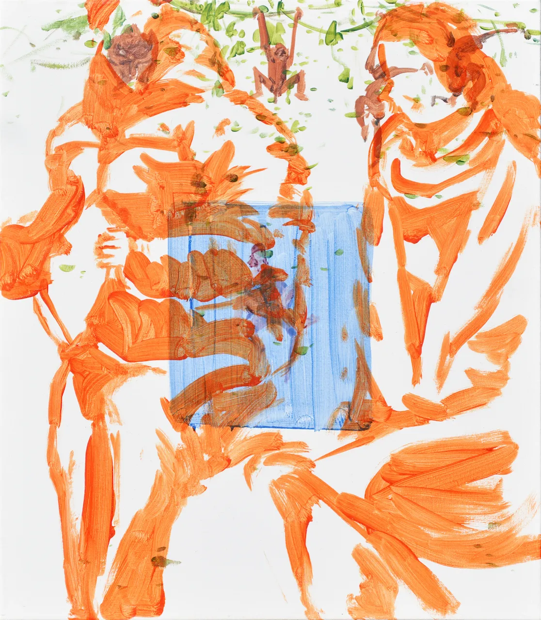 3 Layers-Monkeys, Women, Cinema, Square (3겹의 중첩된 이미지-원숭이, 여자, 영화, 사각형), Ryu Sung Chul, 2012, Acryl on canvas.jpg