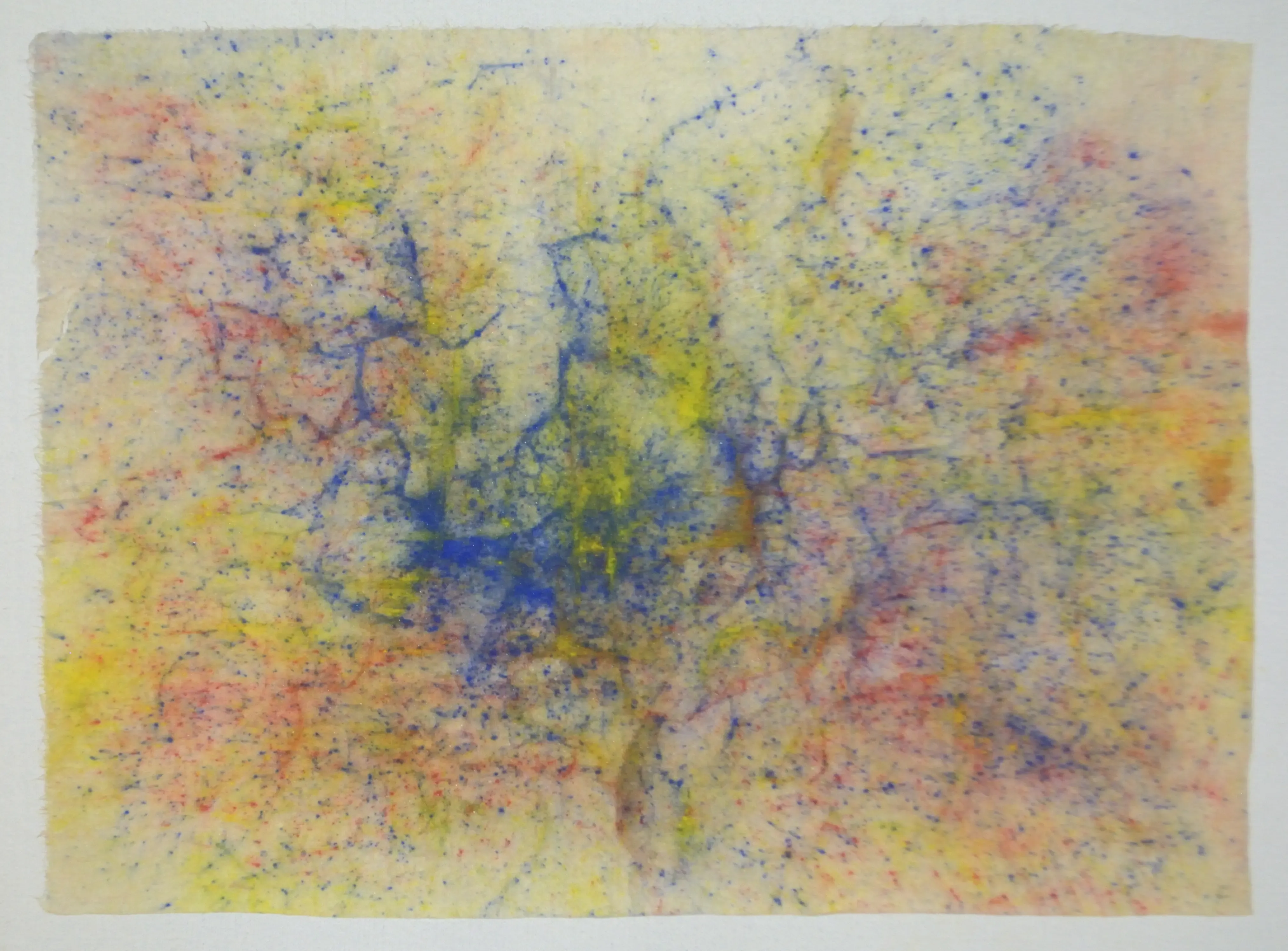 Geographical Fold-3, 2021, Pastel, acrylic on paper(hanji), 24 x 33 cm.webp