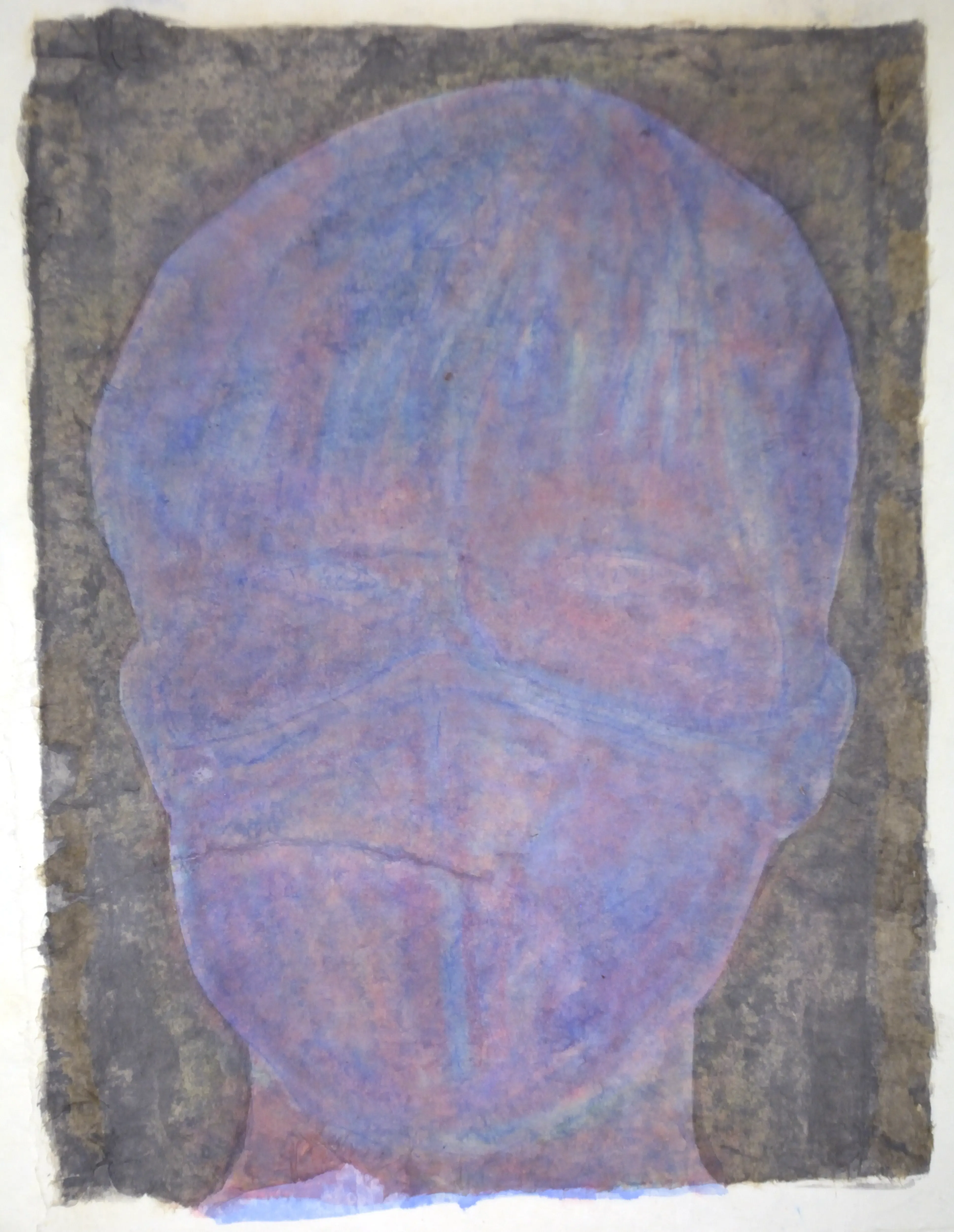 Self Portrait with A Mask, 2021, Acrylic on paper(hanji), 37 x 28 cm.webp